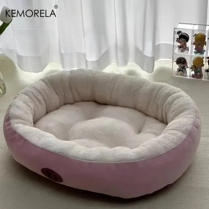 Cozy Oval Snuggle Pet Bed, Plush & Thickened