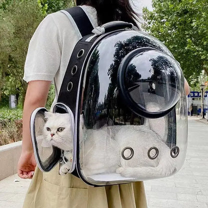 Pet Cat Carrying Bag/Backpack Breathable Portable Transparent Backpack Puppy Dog Transport Carrier Space Capsule Bags