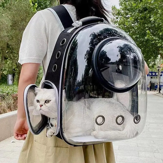 Pet Cat Carrying Bag/Backpack Breathable Portable Transparent Backpack Puppy Dog Transport Carrier Space Capsule Bags