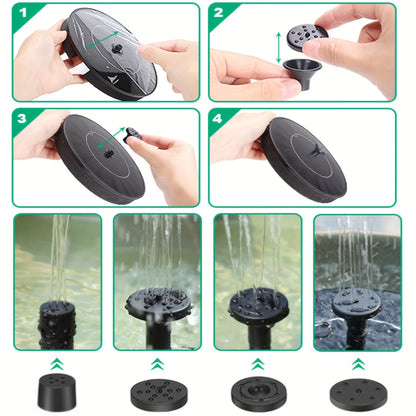 Solar Water Fountain for Garden, Outdoor Pond & Bird Bath Decor, Mini Solar-Powered Fountain Pump Kit for Pool Waterfall