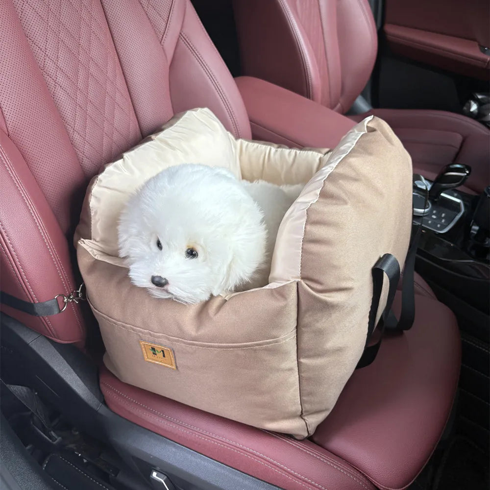 Dog Car Seat with Safety Belt, Universal Pet Booster Nest, Cushion Washable Dogs Cats Sofa Bedding Travel Mattress