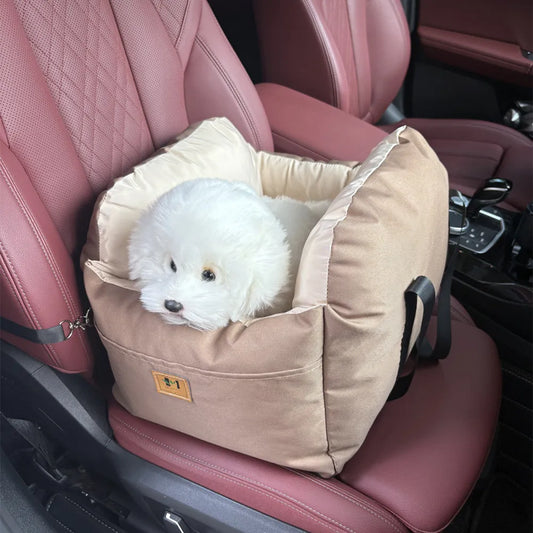Dog Car Seat with Safety Belt, Universal Pet Booster Nest, Cushion Washable Dogs Cats Sofa Bedding Travel Mattress