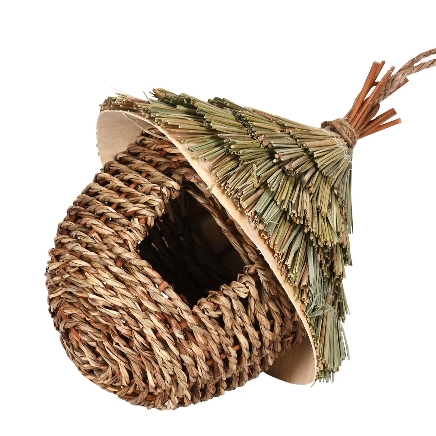 Charming Decorative Hummingbird House, Sturdy Grass Bird Huts