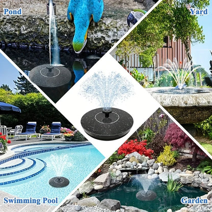 Solar Water Fountain for Garden, Outdoor Pond & Bird Bath Decor, Mini Solar-Powered Fountain Pump Kit for Pool Waterfall