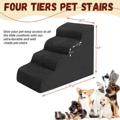 Dog Ramp - High-Density Foam Pet Steps, Extra-Wide with Non-Slip material; various heights
