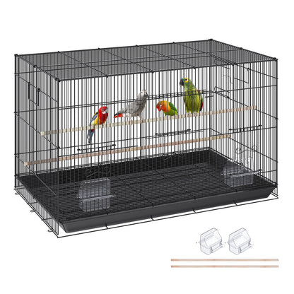 SucceBuy 30inch Pet Bird Cage, Metal Large Parakeet Cage with Rolling Stand Tray for Cockatiels Parrot Budgies Lovebird Canaries