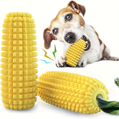 Indestructible Dog Chew Toy, Heavy-Duty Rubber Bone, Corn Grain Texture for Medium and Large Dogs, Dental Care