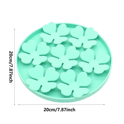 Dog Lick Pad Peanut Butter Slow Feeder Bowl Puzzle Feeder With Suction Cup Raised Flower Design