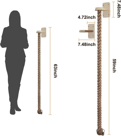 Weysat Cat Tree with 2 x 59.1 Inch Climbing Rope, Wall Mounted Cat Climbing Tower with Scratching Post Kitten Rope Ladder