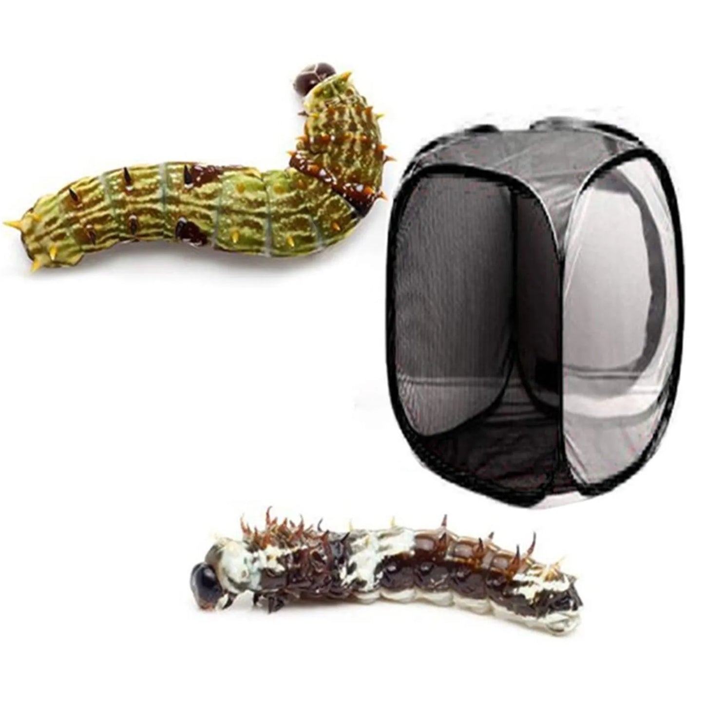 Butterfly Fly Cage Folding Bag With Handle Butterfly Habitat，Black Mesh Collapsible Foldable Ventilated Light Misquote Bits